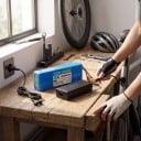 Genopladelig lithiumbatteri til elektrisk scooter LIDIKALA 36 V 10S2P med oplader 42 V 2 A XT30 og JST stik 186 x 66 x 38 mm Blå 4