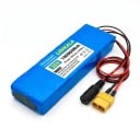Genopladelig lithiumbatteri til elektrisk scooter LIDIKALA 36 V 10S2P T- og DC-stik 18650-celler 186 x 66 x 38 mm Blå farve 1
