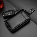 Genuine Leather Car Key Case for Men and Women Zip Keyring with Stitched Edges Compact Size 12 x 2.5 x 7.5 cm 5