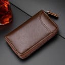 Genuine Leather Car Key Case for Men and Women Zip Keyring with Stitched Edges Compact Size 12 x 2.5 x 7.5 cm 10