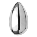 Geometrische Brosche tropfenförmig 6,1 × 3,6 cm Edelstahl glatte Oberfläche minimalistisches Design Bekleidungsaccessoire Revers 2