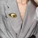 Geometrische Brosche tropfenförmig 6,1 × 3,6 cm Edelstahl glatte Oberfläche minimalistisches Design Bekleidungsaccessoire Revers 4