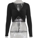 Geplooide crop top voor dames B100 2