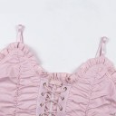 Geplooide top voor dames met vetersluiting 3