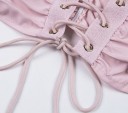 Geplooide top voor dames met vetersluiting 4
