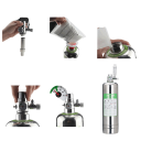 Gerador de dióxido de carbono para aquário 2 l sistema CO2 em aço inoxidável 12V com válvula e reactor para plantas e peixes 10,2 x 44 cm 4