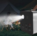 Gerador inverter com lanterna 151Wh 200W 220V Estação de carregamento portátil para campismo Bateria de emergência externa Bateria Li-Po Gerador 3