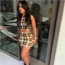 Geruite crop top en rok voor dames B1281 4