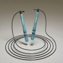 Geschwindigkeitspringseil MOGOLD mit Stahlseil 3 m Aluminiumgriffe 17 cm Zweiachsige Lager 360° Blaue Ausführung Für Crossfit und Cardio 5