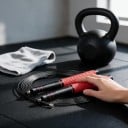 Geschwindigkeitspringseil MOGOLD mit Stahlseil 3 m Doppelte Lager Silikon Anti-Rutsch-Griffe Für Crossfit und Cardio 7