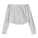 Gestreept off-shoulder shirt voor dames 7
