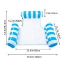 Gestreept water hangstoel 133 x 100 cm PVC Opblaasbare ligstoel met rugleuning en armleuningen Drijvende stoel voor het zwembad 3