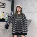 Gestreepte losse sweater voor dames 1