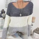 Gestreifter Strickpullover für Damen 3