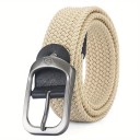 Geweven elastische unisex riem Breedte 3,3 cm Flexibele textiel riem met metalen gesp Mode accessoire voor jeans Shorts en pantalons 4