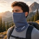 Gezichtsmasker en nekdoek met oorlussen en geperforeerde stof voor fietsen en wandelen universele maat 5