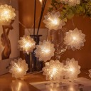 Ghirlanda con fiori LED luminosi 3x batterie AA Luci decorative per la casa Catena luminosa floreale Catena luminosa elegante 2m 10 LED 5
