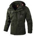 Giacca a vento casual da uomo impermeabile con cappuccio giacca invernale con cappuccio e zip con tasche monocolore POLIESTERE vari colori 4