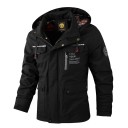 Giacca a vento casual da uomo impermeabile con cappuccio giacca invernale con cappuccio e zip con tasche monocolore POLIESTERE vari 2