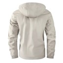 Giacca a vento casual da uomo impermeabile con cappuccio giacca invernale con cappuccio e zip con tasche monocolore POLIESTERE vari 6