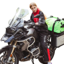 Giacca a vento da moto donna due pezzi completo giacca e pantaloni nera con cappuccio protezione contro la pioggia guida in moto 2