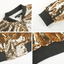 Giacca bomber da donna con paillettes lucide su tutta la superficie Collo e bordi a coste neri Chiusura con zip Fodera Poliestere 19