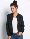 Giacca bomber leggera da donna per primavera e autunno Chiusura con zip e colletto a costine Tasca sul braccio Maniche e orlo a costine 7