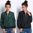 Giacca bomber leggera da donna per primavera e autunno Chiusura con zip e colletto a costine Tasca sul braccio Maniche e orlo a costine 10