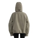 Giacca da donna antivento con cappuccio e colletto alto taglio oversize comodo con orlo regolabile per la città e le passeggiate 4