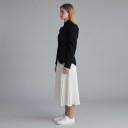 Giacca da donna con colletto e spalle arricciate Chiusura con 4 bottoni Vestibilità aderente Orlo arrotondato Poliestere Nero Per l'ufficio 7