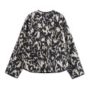 Giacca da donna con motivo animale distintivo Giacca leggera trapuntata Cappotto elegante per la città Soprabito autunnale e primaverile 2