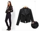 Giacca da donna in pizzo con zip diagonale e ampi revers Maniche lunghe Tasche laterali con zip Taglio corto in vita Poliestere e pizzo 6