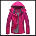 Giacca da donna outdoor con cappuccio contro vento e pioggia Fodera a quadri Tasche con zip Polsini con velcro Cotone e microfibra 6