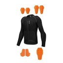 Giacca da moto da uomo nera con zip e protezioni CE per petto, schiena, spalle, gomiti, elementi riflettenti WOSAWE 5