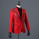 Giacca da uomo con fiori 3D argentati J2670 9