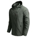 Giacca da uomo outdoor con cappuccio Giacca a vento impermeabile con zip e tasche Giacca leggera per il tempo libero Giacca sportiva per la natura 2