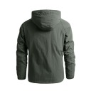 Giacca da uomo outdoor con cappuccio Giacca a vento impermeabile con zip e tasche Giacca leggera per il tempo libero Giacca sportiva per la natura 3