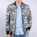 Giacca da uomo primaverile con fiori - Grigia 2