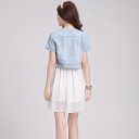 Giacca di jeans corta da donna P1675 3