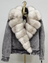 Giacca di jeans da donna con pelliccia P1957 1