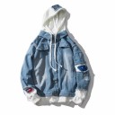 Giacca di jeans da uomo con cappuccio A1489 1
