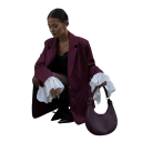 Giacca elegante da donna a righe con tasche e chiusura a bottoni Giacca monocolore elegante in poliestere e cotone per lavoro, incontri e tempo libero 3