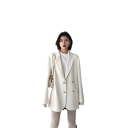 Giacca elegante da donna con colletto e bottoni Giacca da cerimonia monocolore in poliestere, spandex e rayon Giacchino alla moda in vari 6