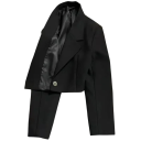 Giacca elegante da donna con colletto e tasche Giacca da cerimonia monocolore con bottoni in cotone e poliestere Giacchino alla moda in vari colori 5