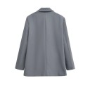 Giacca elegante da donna con colletto e tasche Giacca da cerimonia monocolore con bottoni in poliestere Giacchino alla moda in vari colori 7