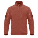 Giacca in fleece tattica da uomo con più tasche con zip Giacca sportiva con colletto alto Abbigliamento da trekking antivento 9