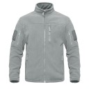 Giacca in fleece tattica da uomo con più tasche con zip Giacca sportiva con colletto alto Abbigliamento da trekking antivento 4