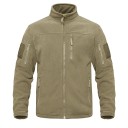 Giacca in fleece tattica da uomo con più tasche con zip Giacca sportiva con colletto alto Abbigliamento da trekking antivento 10