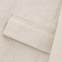 Giacca in peluche beige da donna con colletto e tasche Giacca elegante e morbida in poliestere Abbigliamento autunnale e invernale monocolore 10