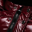 Giacca in piuma invernale per bambini 90% piuma d'anatra bianca Giacca unisex lucida con cappuccio e pelliccia Zip bottoni e tasche 8